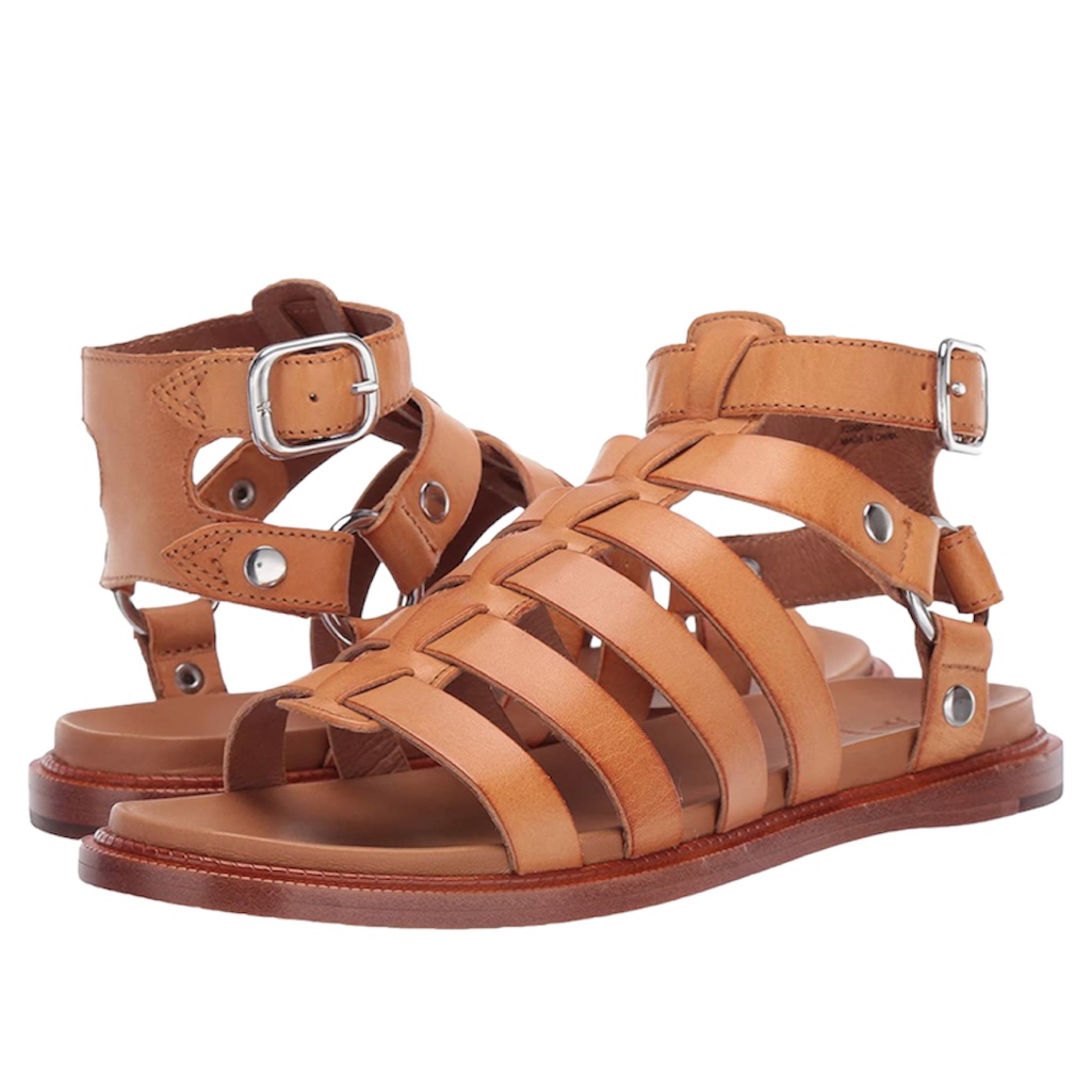 Frye Andora Gladiator Flat Sandals Tan Size 7.5